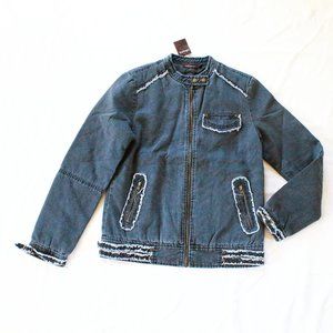 NWT ebase Women Ripped Edge Denim/Jean Jacket PS/M